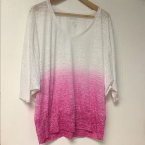 Pink and white tie dye top